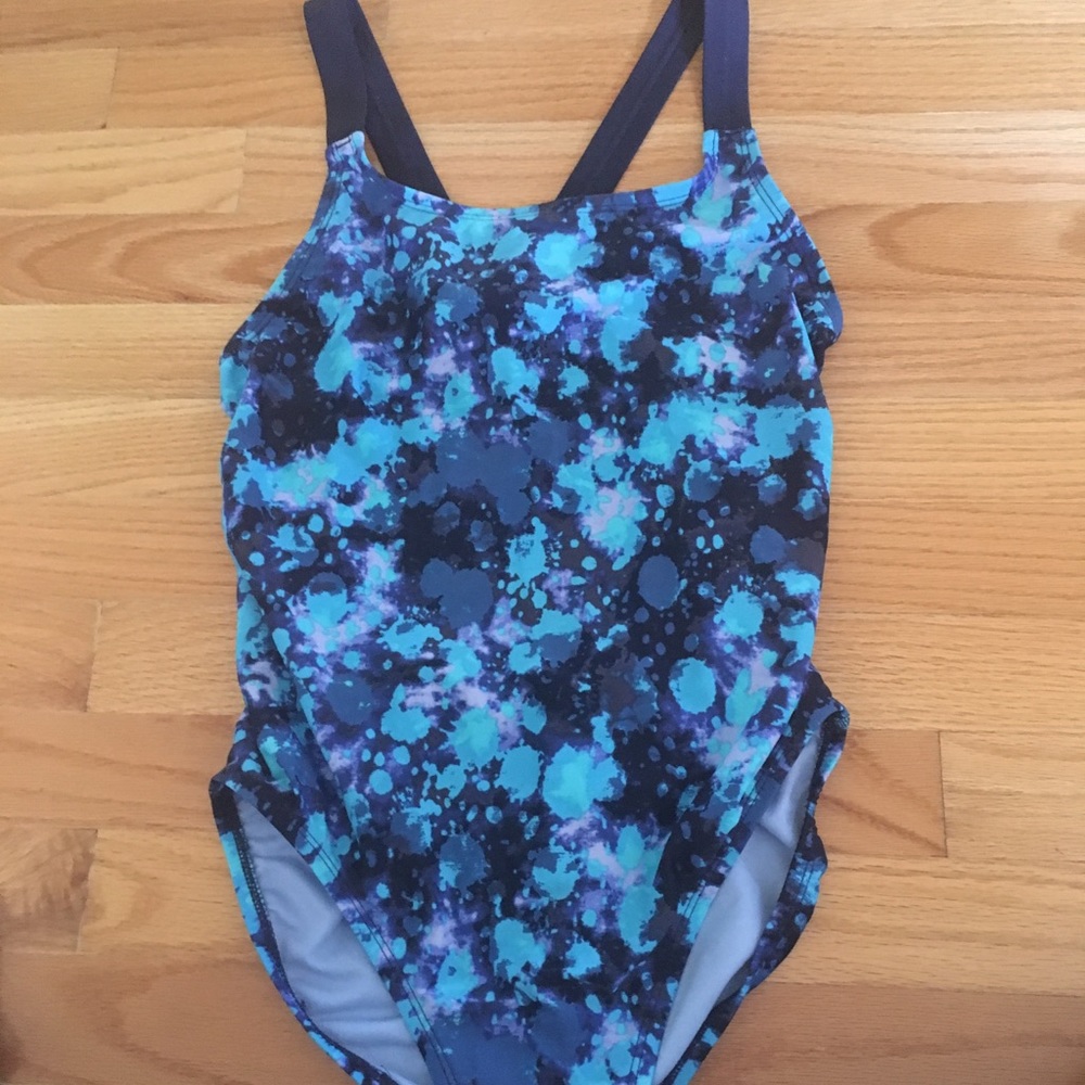 Blue Splatter Paint Swimsuit